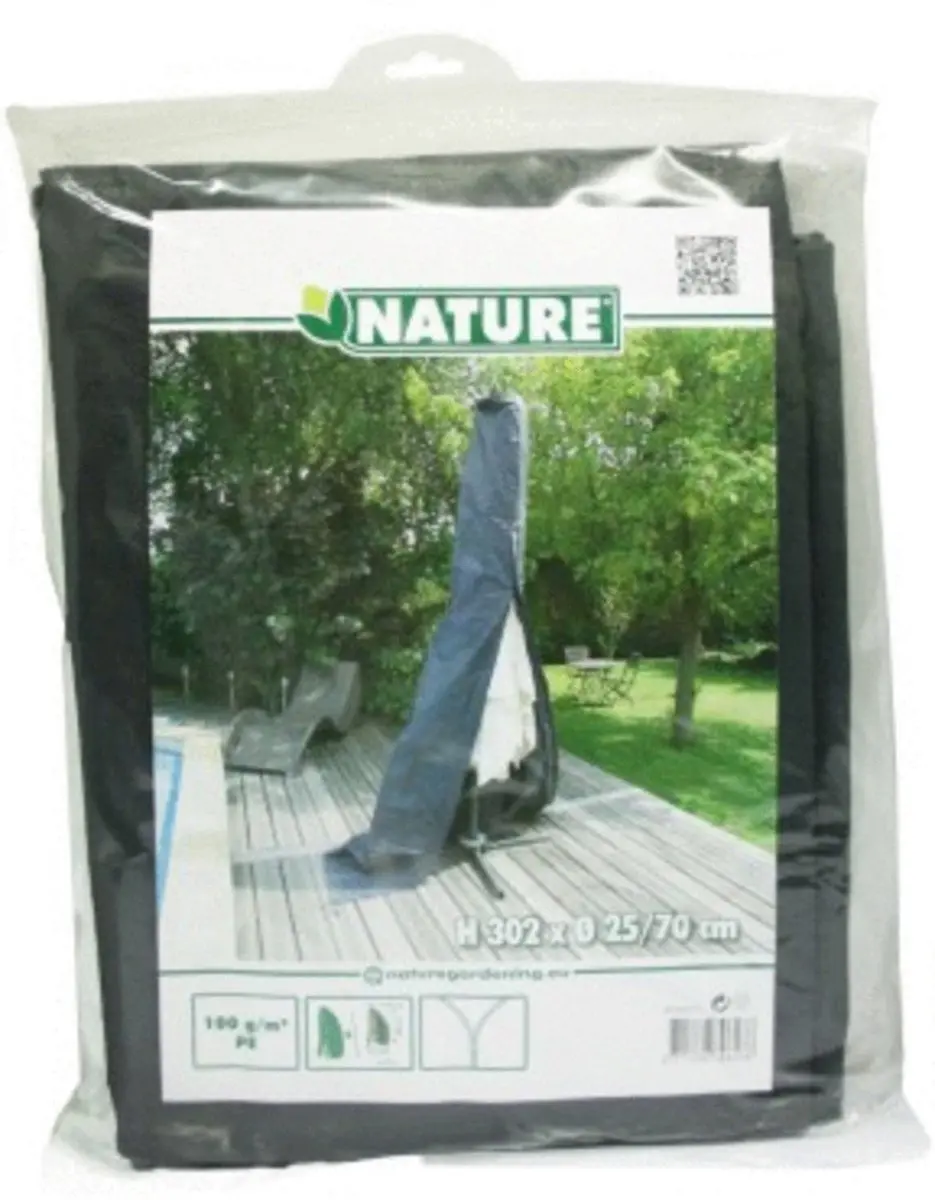 Nature Tuinmeubelhoes Parasol 302xØ70cm - Grijs - afbeelding 4 van 6