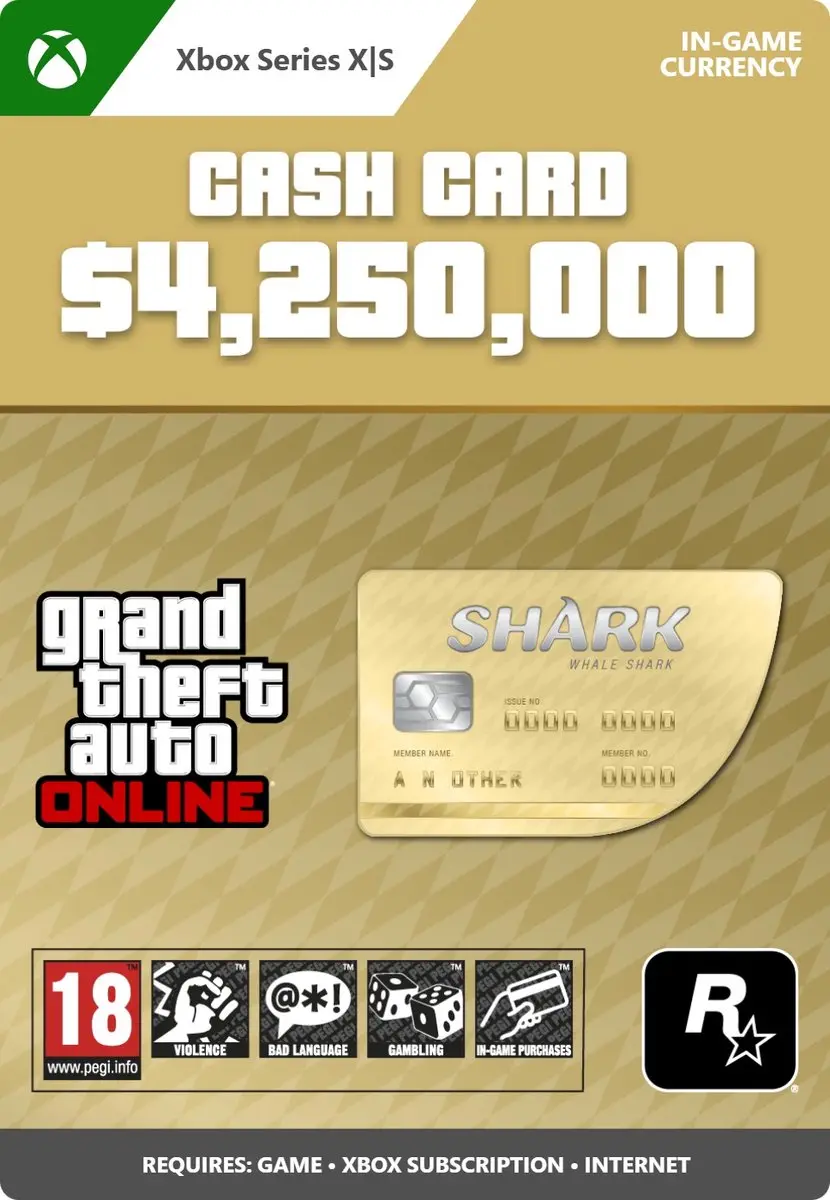 Rockstar GTA Online Whale Shark Cash Card 4.250.000