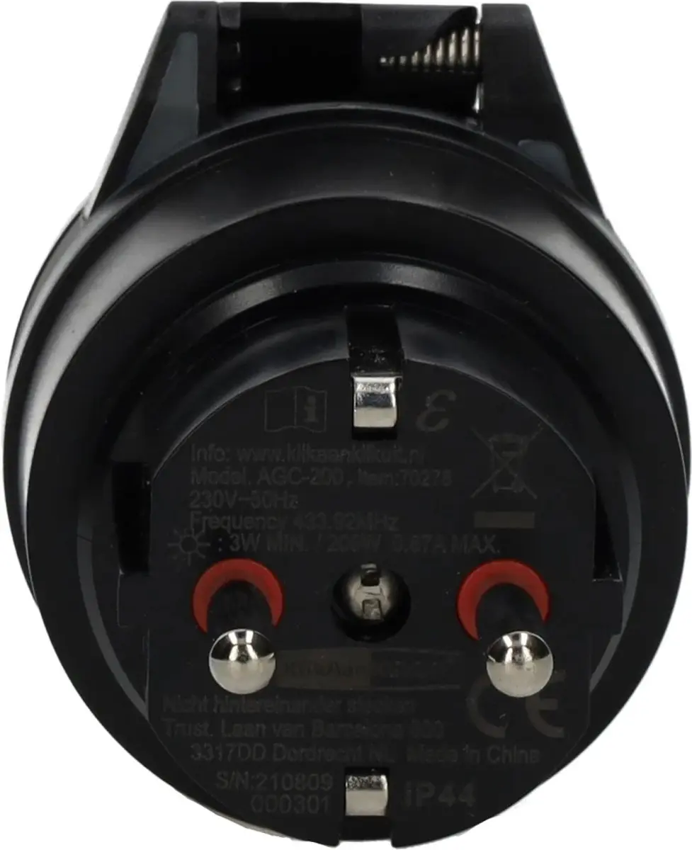KlikAanKlikUit AGC-200 Stekkerdimmer voor Buiten - 200W - Zwart - afbeelding 5 van 6
