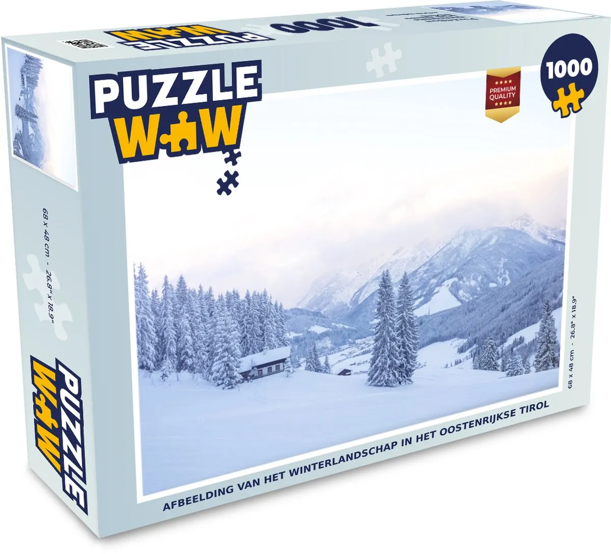 PuzzleWow Winterlandschap Tirol Legpuzzel 1000 Stuks - Multicolor
