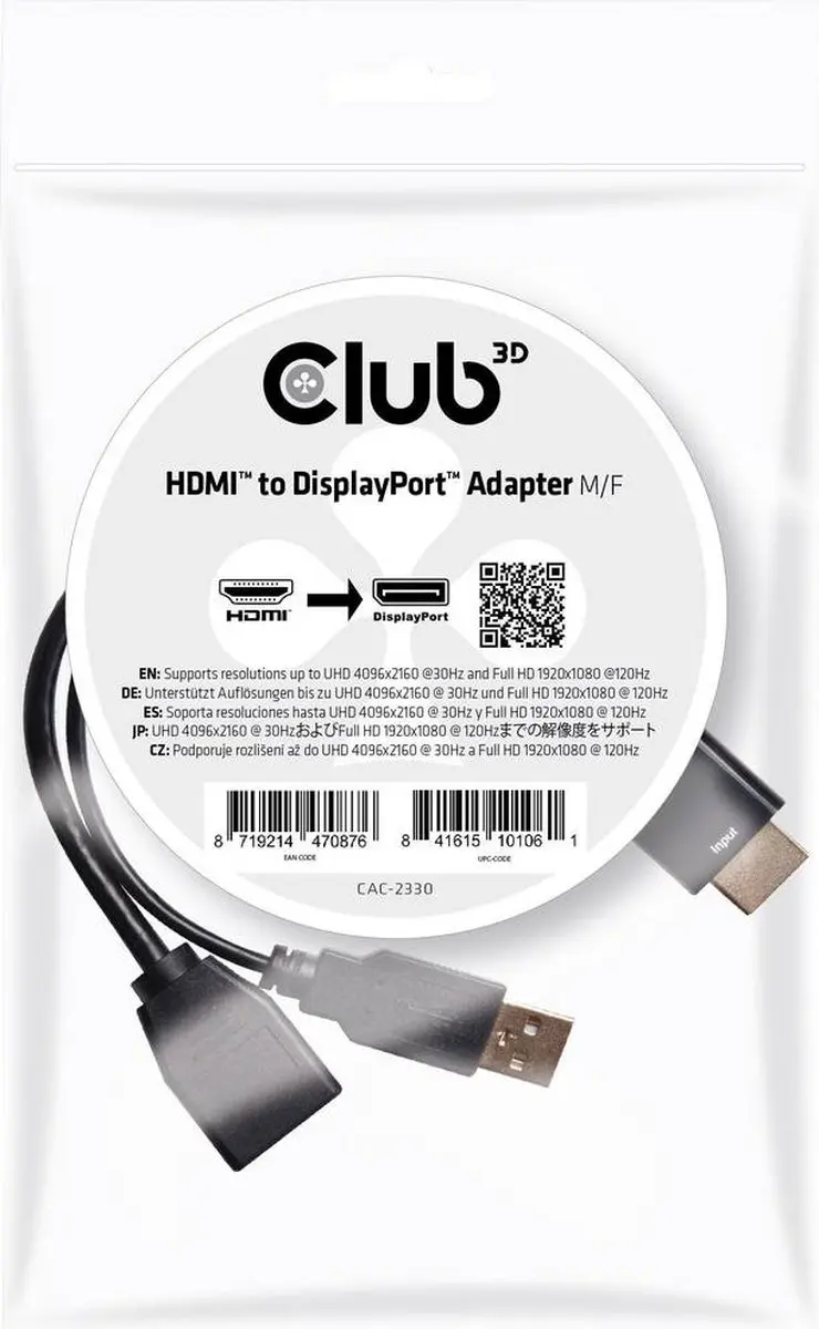 Club 3D HDMI™ naar Displayport™ Adapter