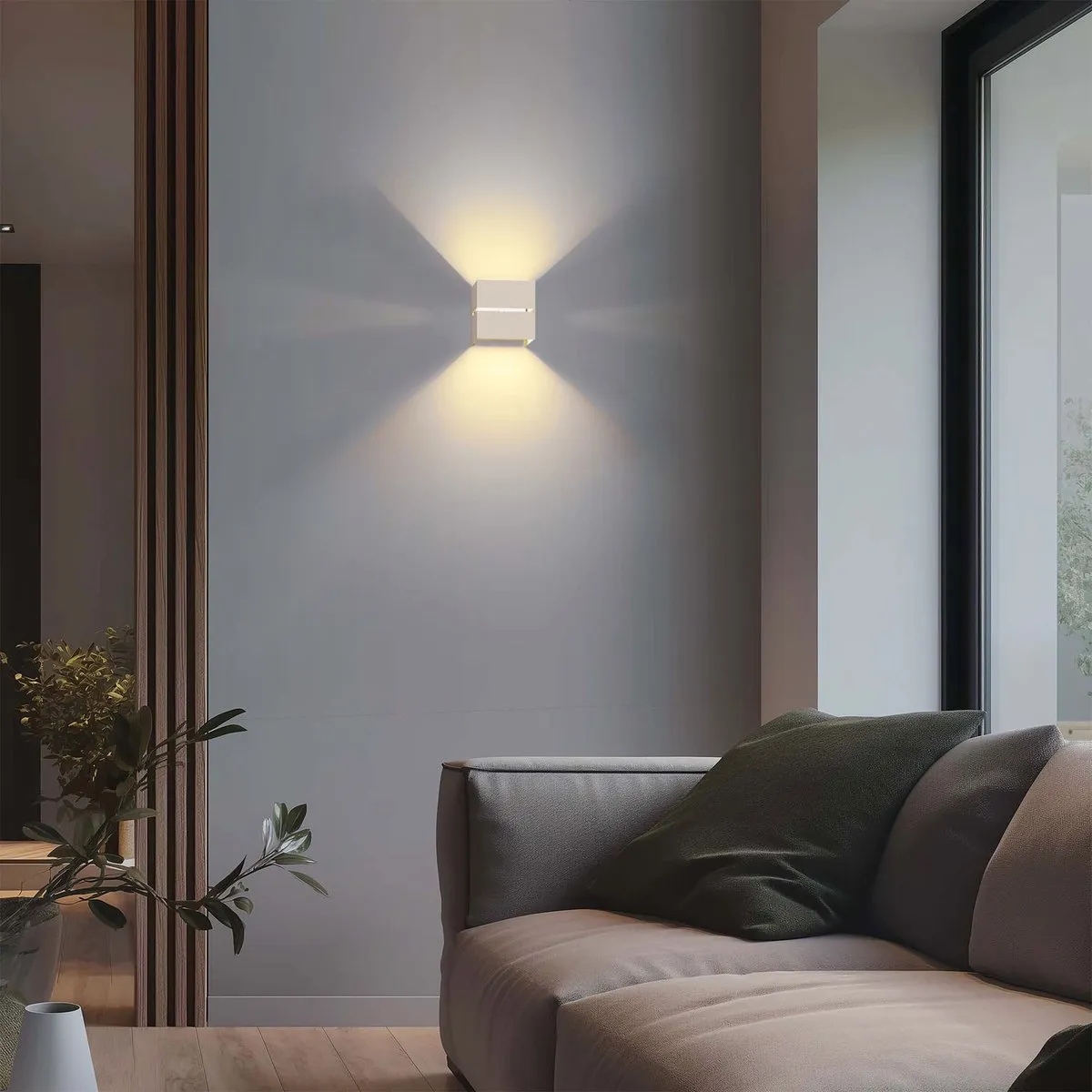 LEDVION Wandlamp 3W 3000K IP54 Beige - 2x USB Oplaadbaar