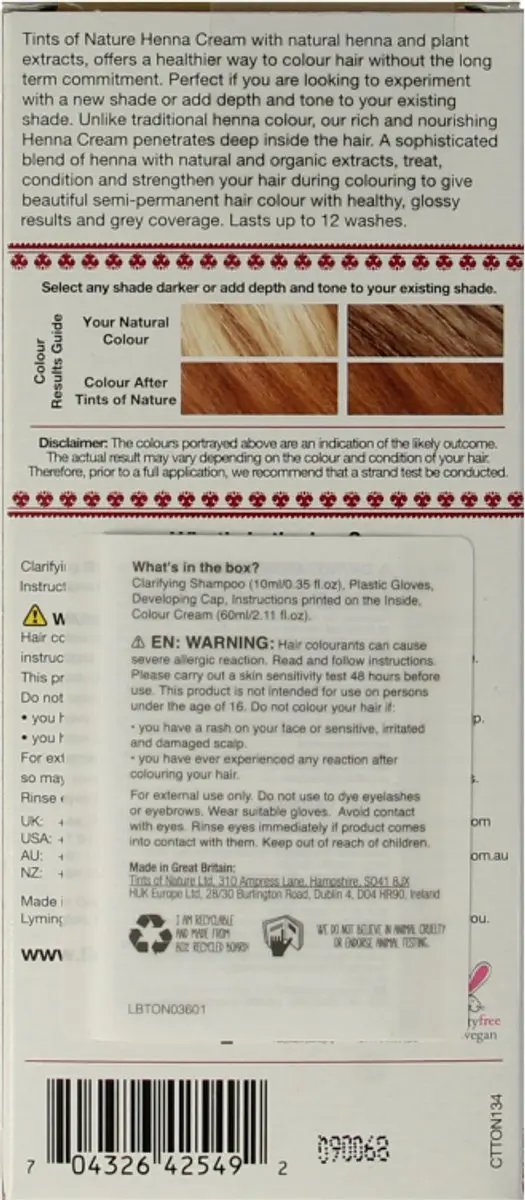 Tints Of Nature Henna Cream Golden Blond 70ml - afbeelding 5 van 6