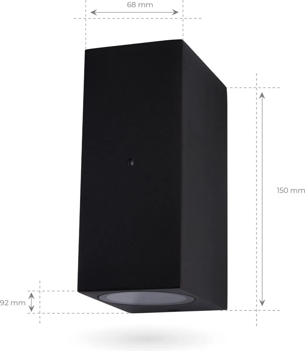 Ledvion LED Wandlamp met Sensor GU10 3W - Zwart