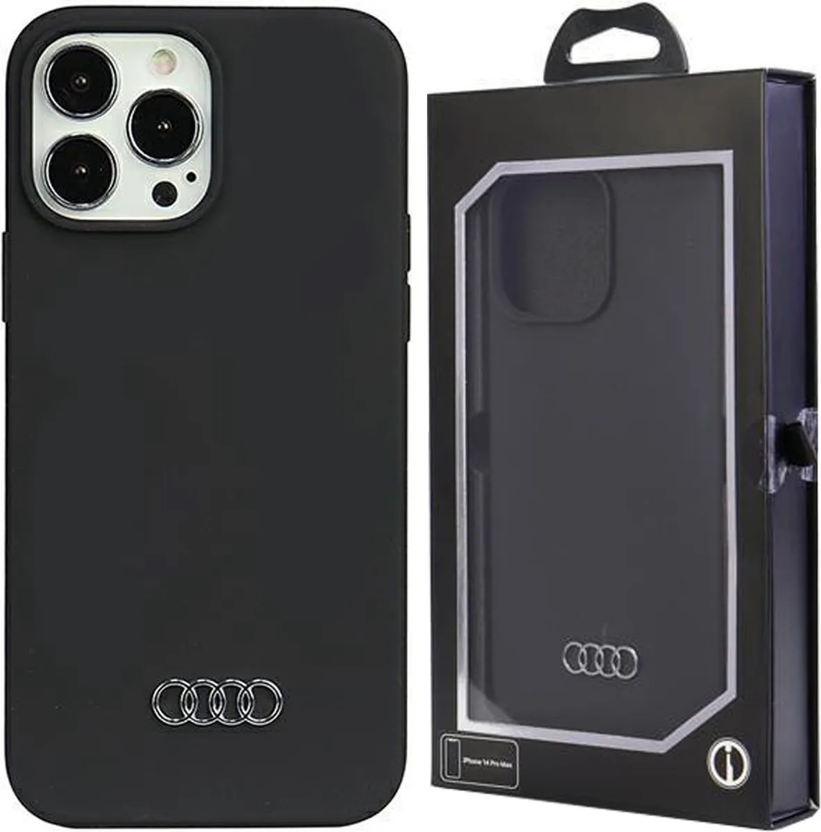 Audi Silicone Hoes iPhone 14 Pro Max - Zwart