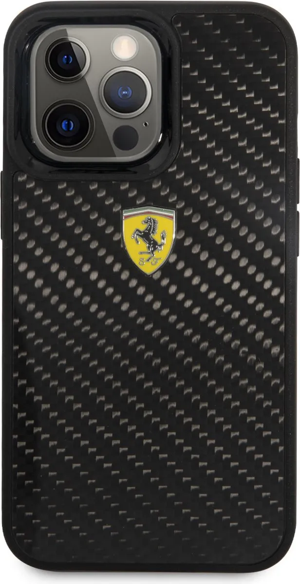 Ferrari iPhone 13 Pro Backcase - Carbon - Zwart