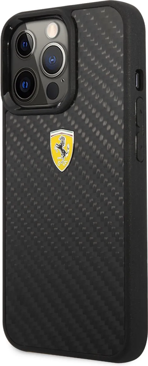 Ferrari iPhone 13 Pro Backcase - Carbon - Zwart