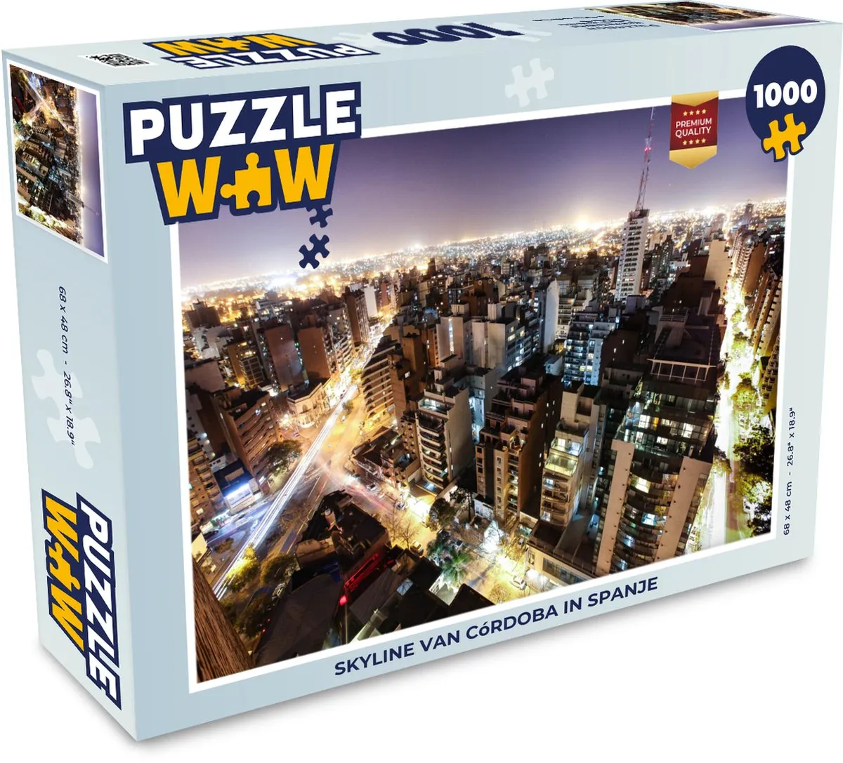 PuzzleWow Skyline Córdoba Legpuzzel 1000 Stuks - Multicolor