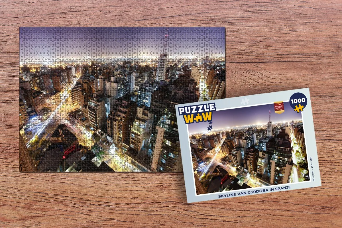 PuzzleWow Skyline Córdoba Legpuzzel 1000 Stuks - Multicolor
