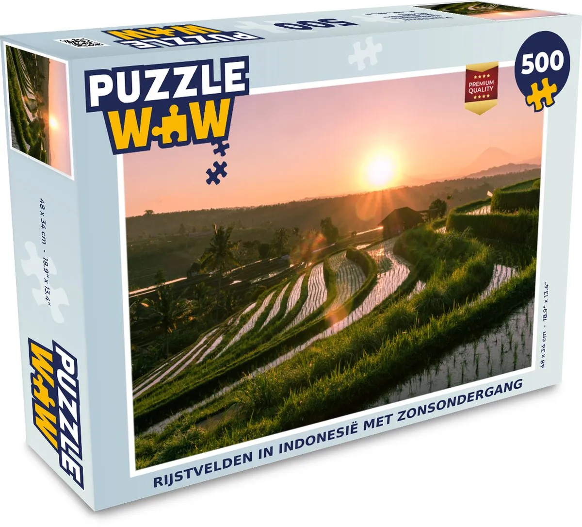 PuzzleWow Rijstvelden in Indonesië Legpuzzel 500 Stuks