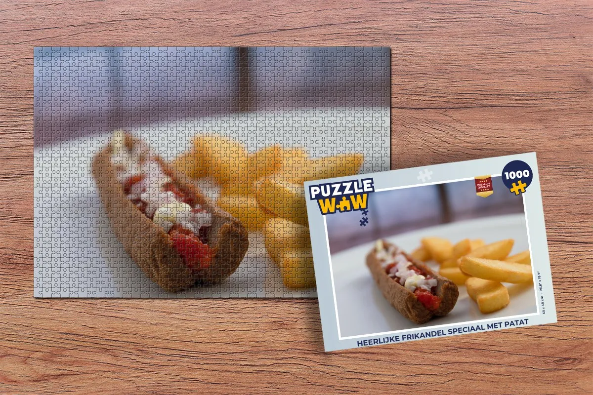 PuzzleWow Frikandel Speciaal Puzzel 1000 Stuks - Multicolor