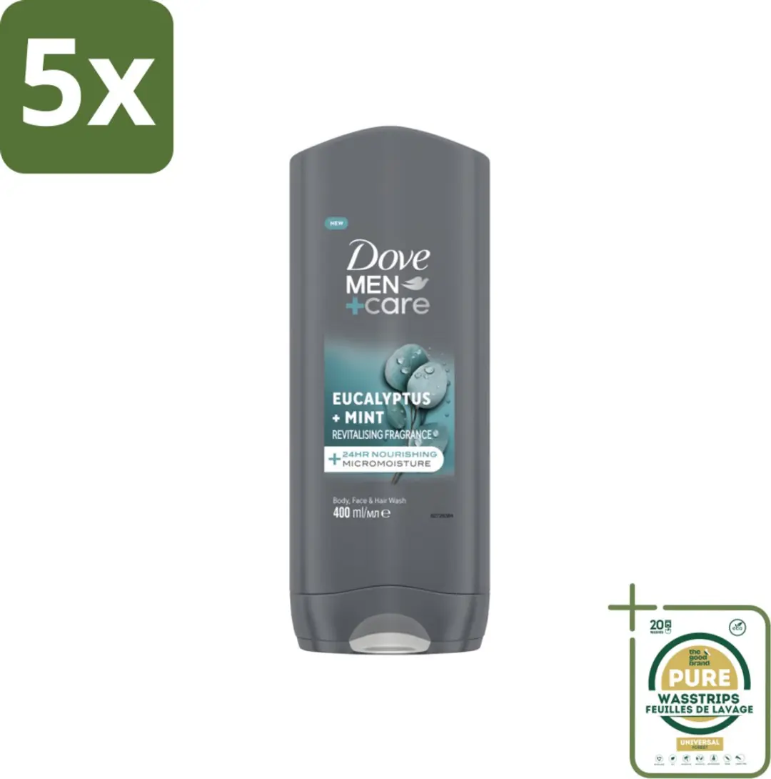 5 x Dove Douchegel Men+ Care Eucalyptus + Mint 400 ml