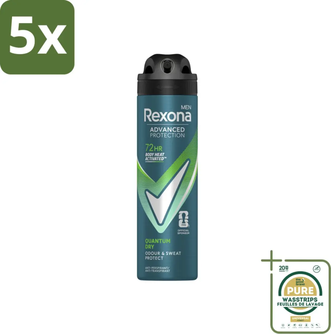 5 x Rexona Men Deodorant Spray Advanced Protection Quantum Dry 150 ml