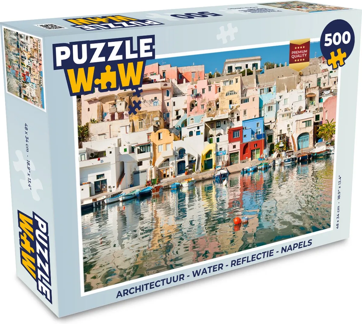 PuzzleWow Architectuur Water Reflectie Napels Legpuzzel 500 Stuks