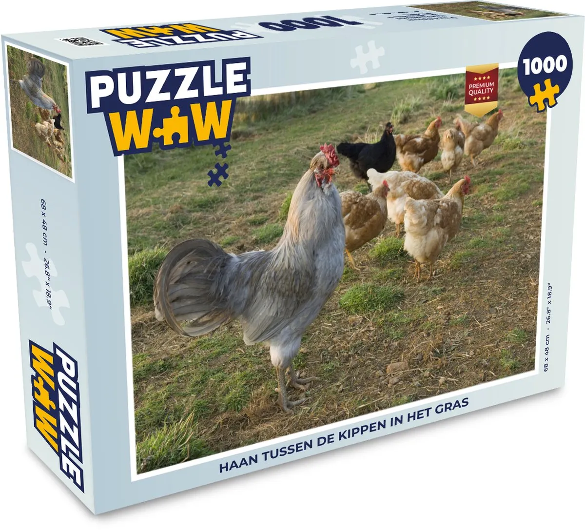 PuzzleWow Legpuzzel Haan tussen de kippen 1000 Stuks