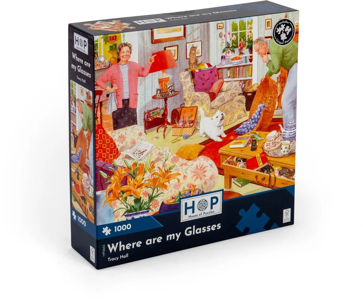 House of Puzzles Waar is mijn bril Legpuzzel 1000 Stuks - Multicolor