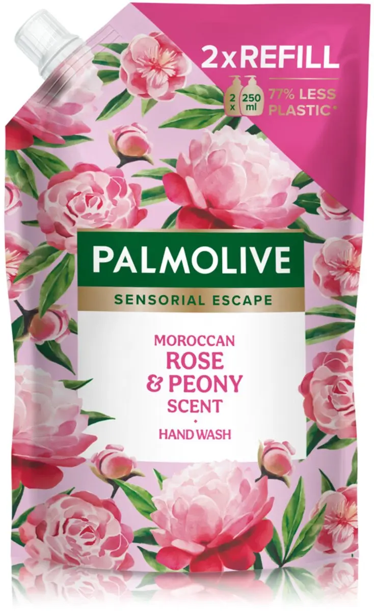 Palmolive Handzeep Navulling Sensorial Escape Moroccan Rose Peony 12x500ml