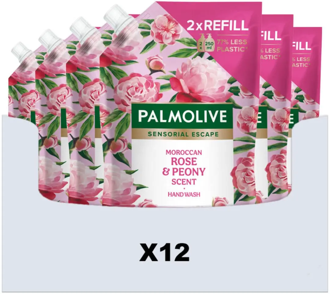 Palmolive Handzeep Navulling Sensorial Escape Moroccan Rose Peony 12x500ml