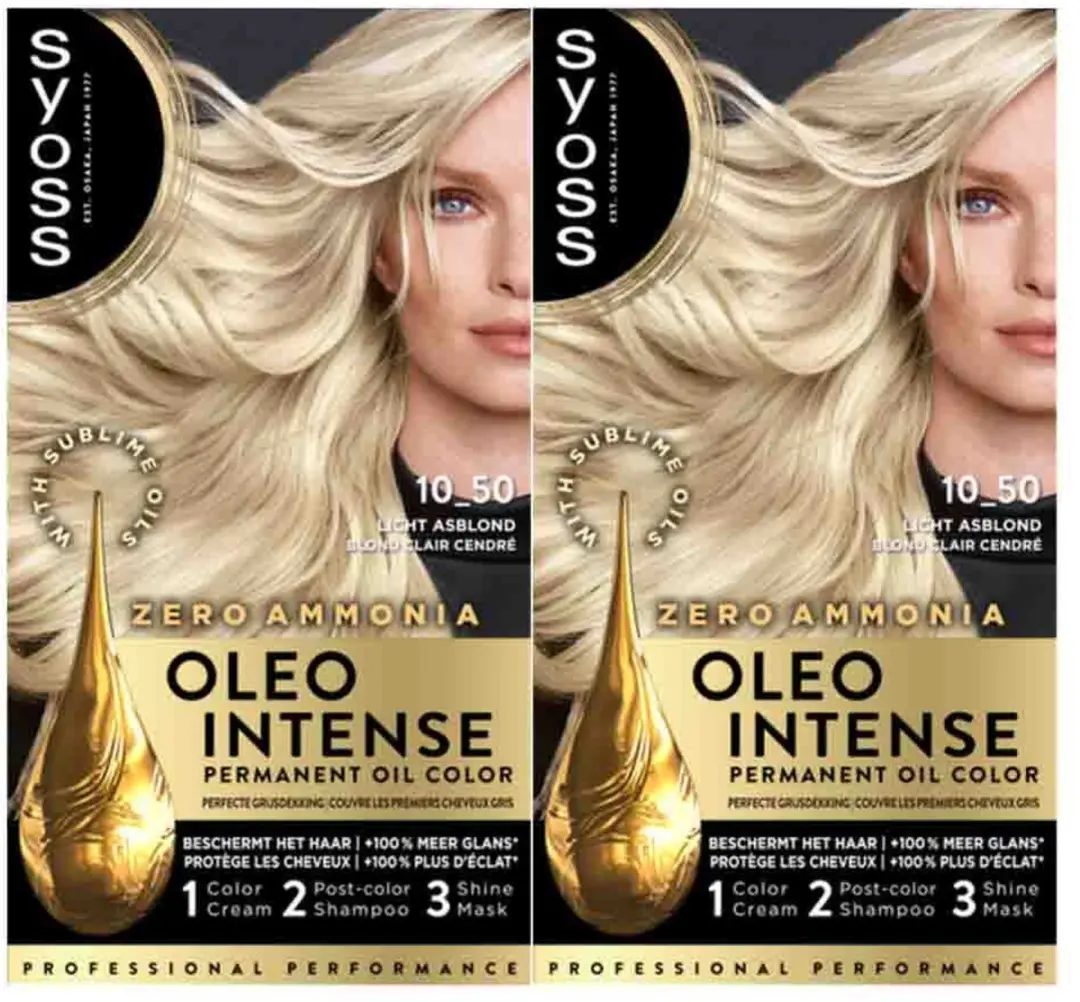 SYOSS Oleo Intense Haarverf 10-50 Licht Asblond - 2 Stuks
