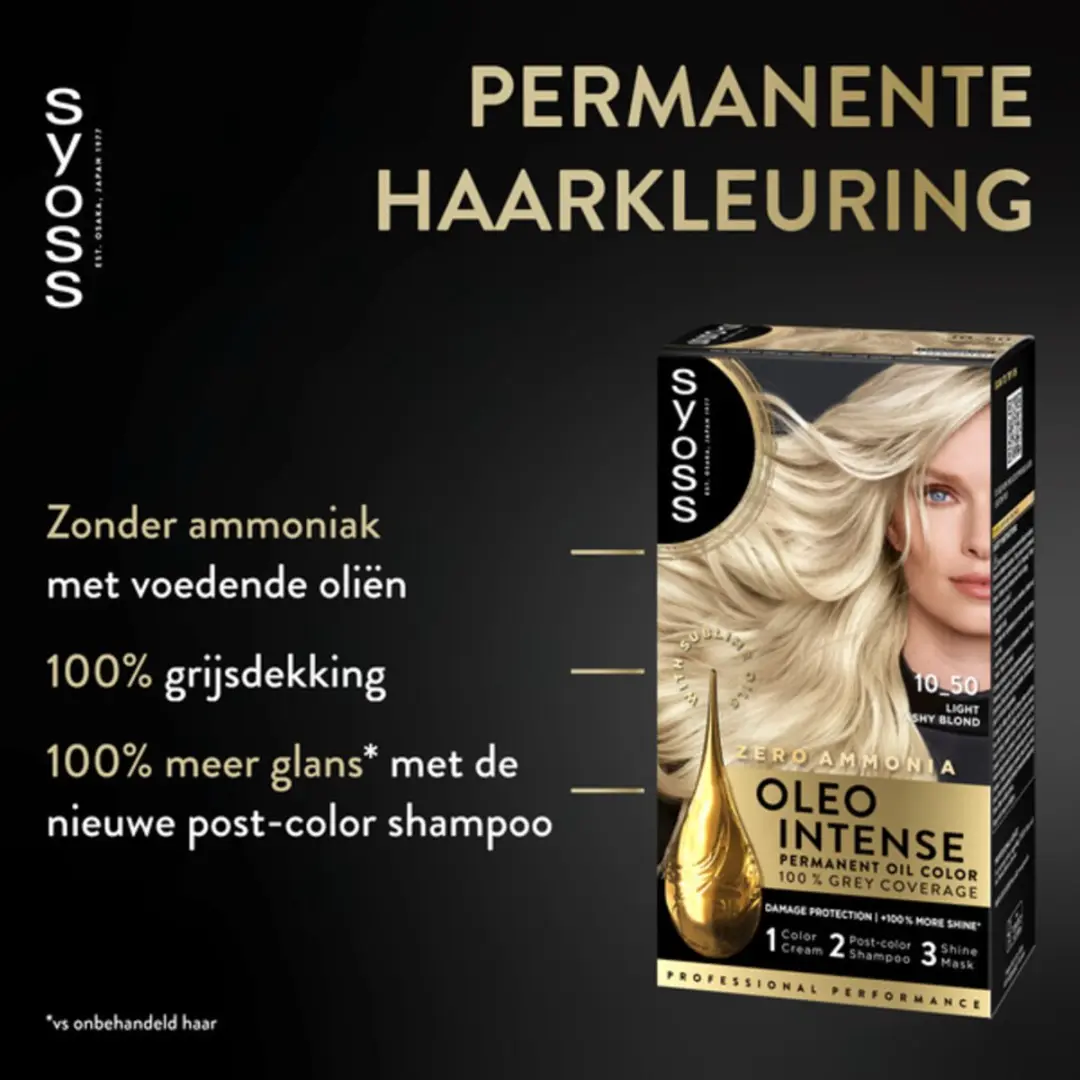 SYOSS Oleo Intense Haarverf 10-50 Licht Asblond - 2 Stuks