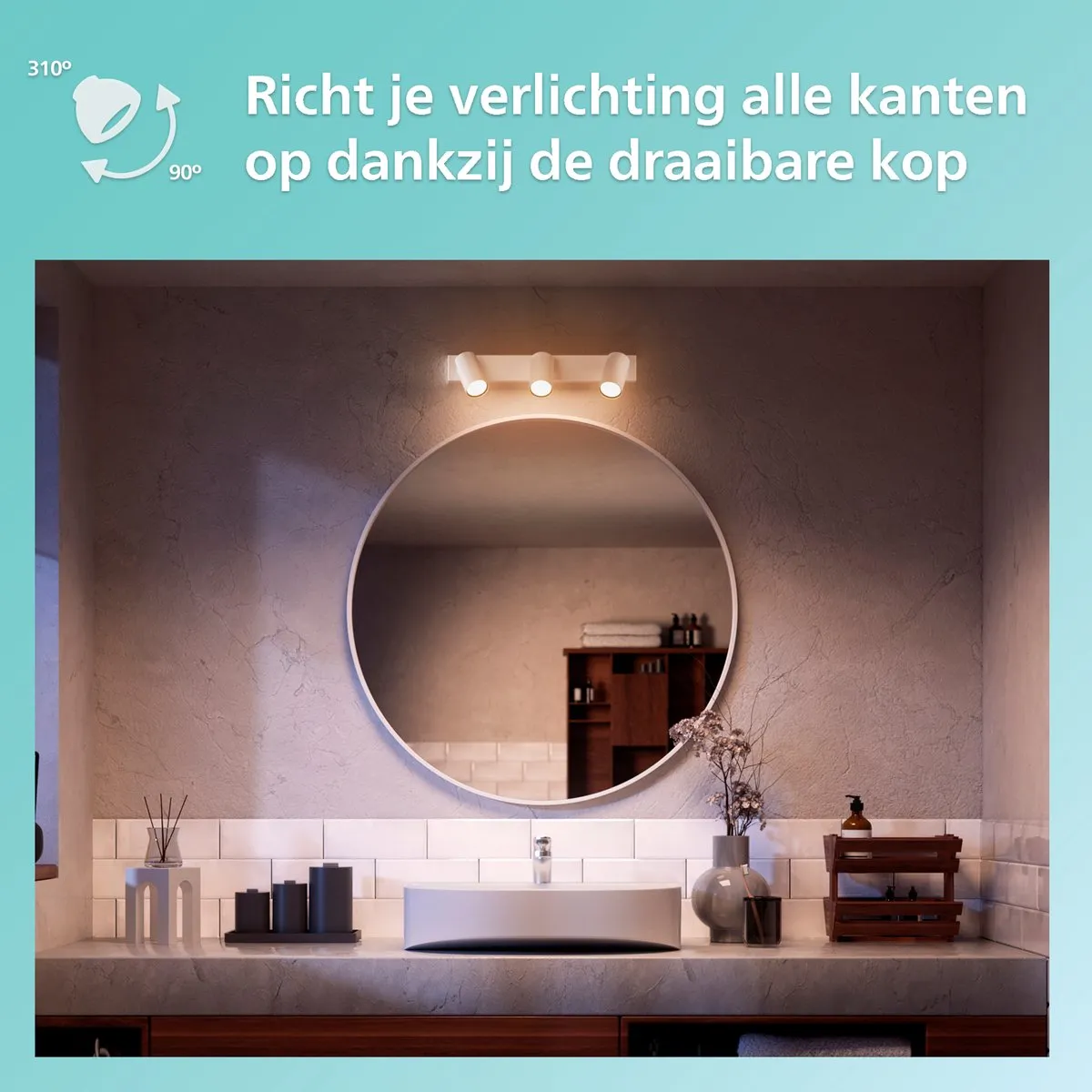 Philips Idris Plafondspot IP44 5W - Wit