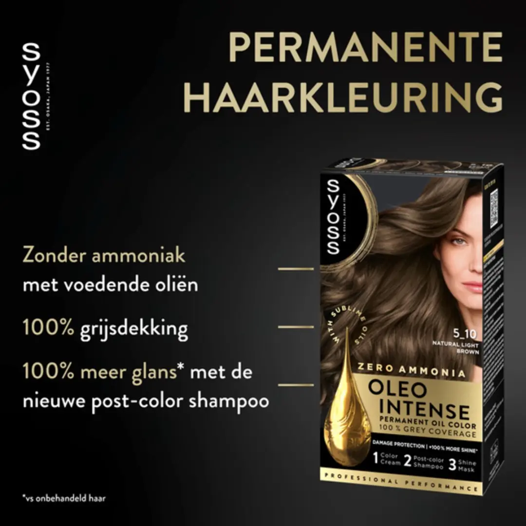 SYOSS Oleo Intense Haarverf 5-10 Cool Bruin - 2 Stuks