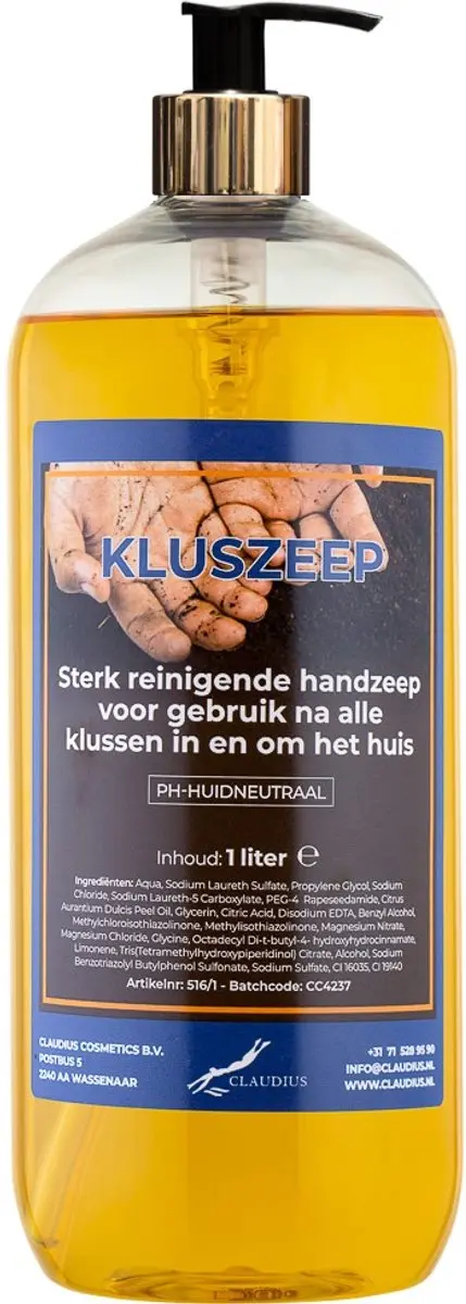 Kluszeep 1 liter met gouden pomp