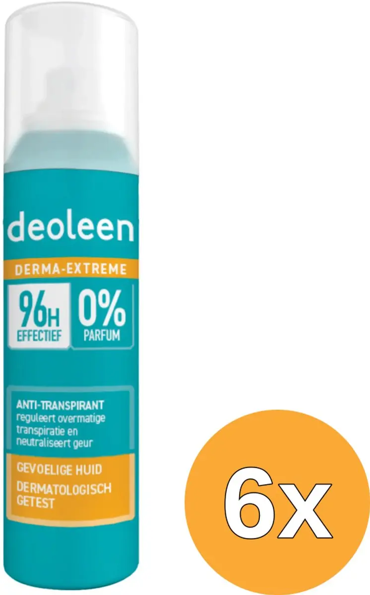 6x Deoleen Derma Extreme 96H Aerosol (150 ml)