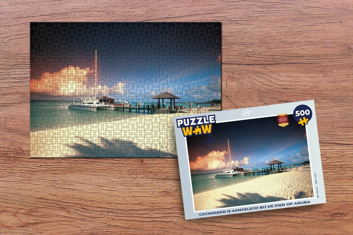 PuzzleWow Legpuzzel Catamaran Aruba 500 Stuks - Multicolor