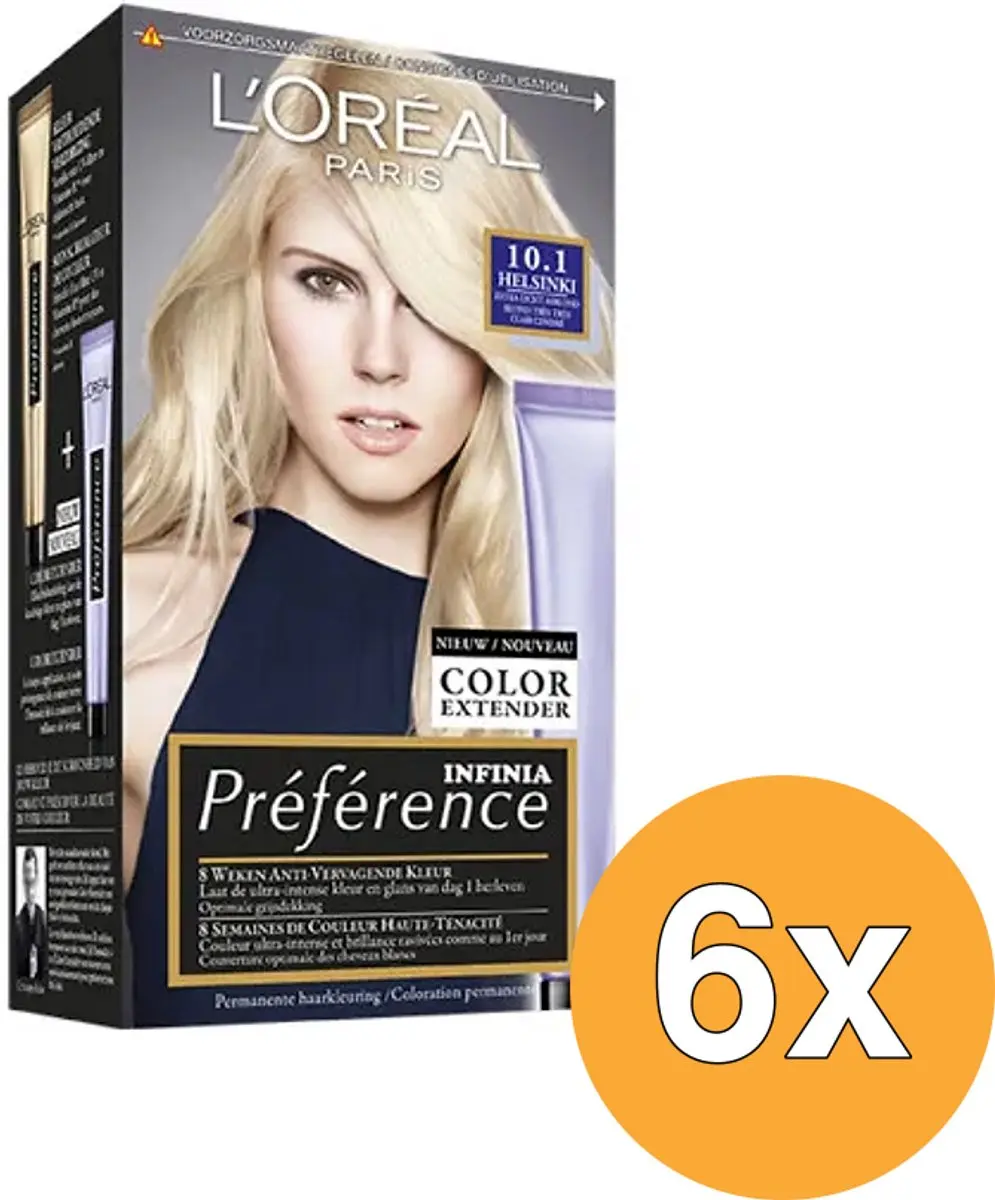 x6 Loreal Preference 10.1 helsinki extra licht asblond