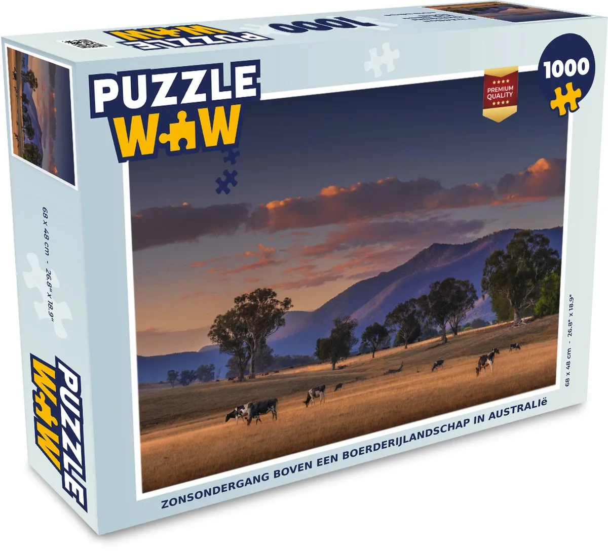 PuzzleWow Boom Berg Koe Legpuzzel 1000 Stuks