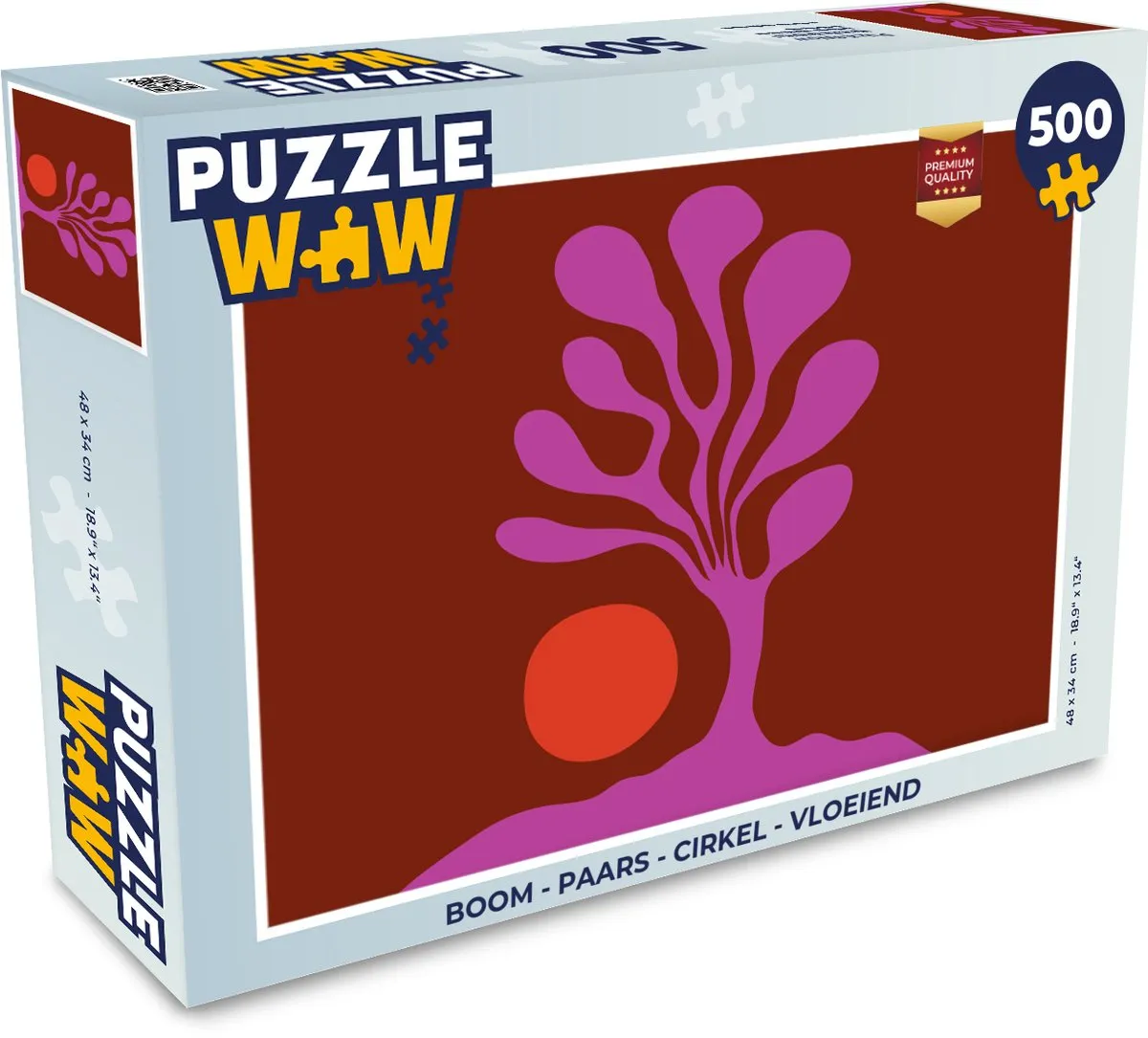 PuzzleWow Boom Puzzel 500 Stuks - Paars - Cirkelvormig