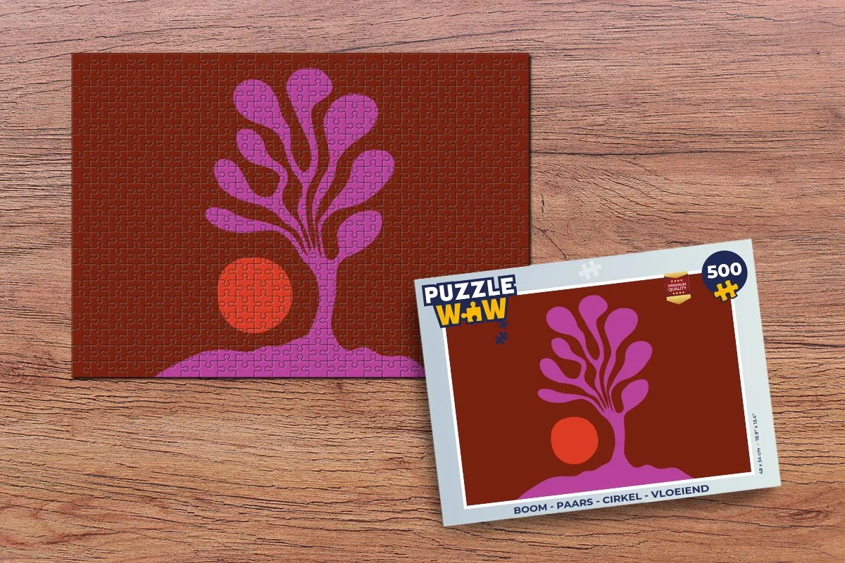 PuzzleWow Boom Puzzel 500 Stuks - Paars - Cirkelvormig