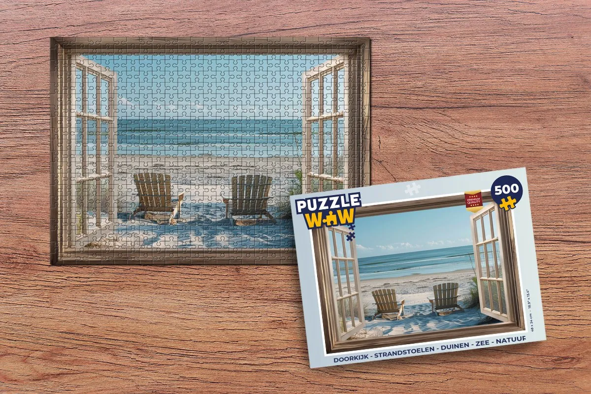PuzzleWow Legpuzzel 500 Stuks - Strandstoelen
