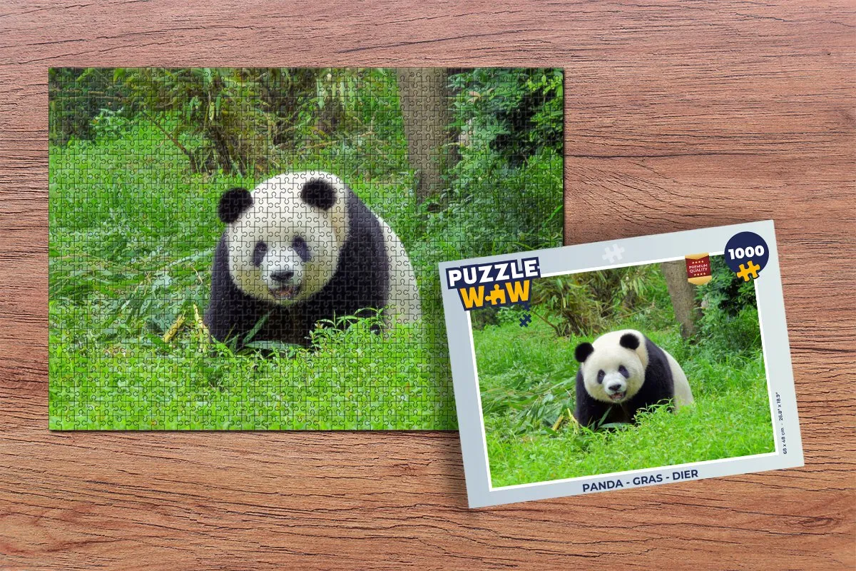 PuzzleWow Puzzel Panda Legpuzzel 1000 Stuks - Multicolor