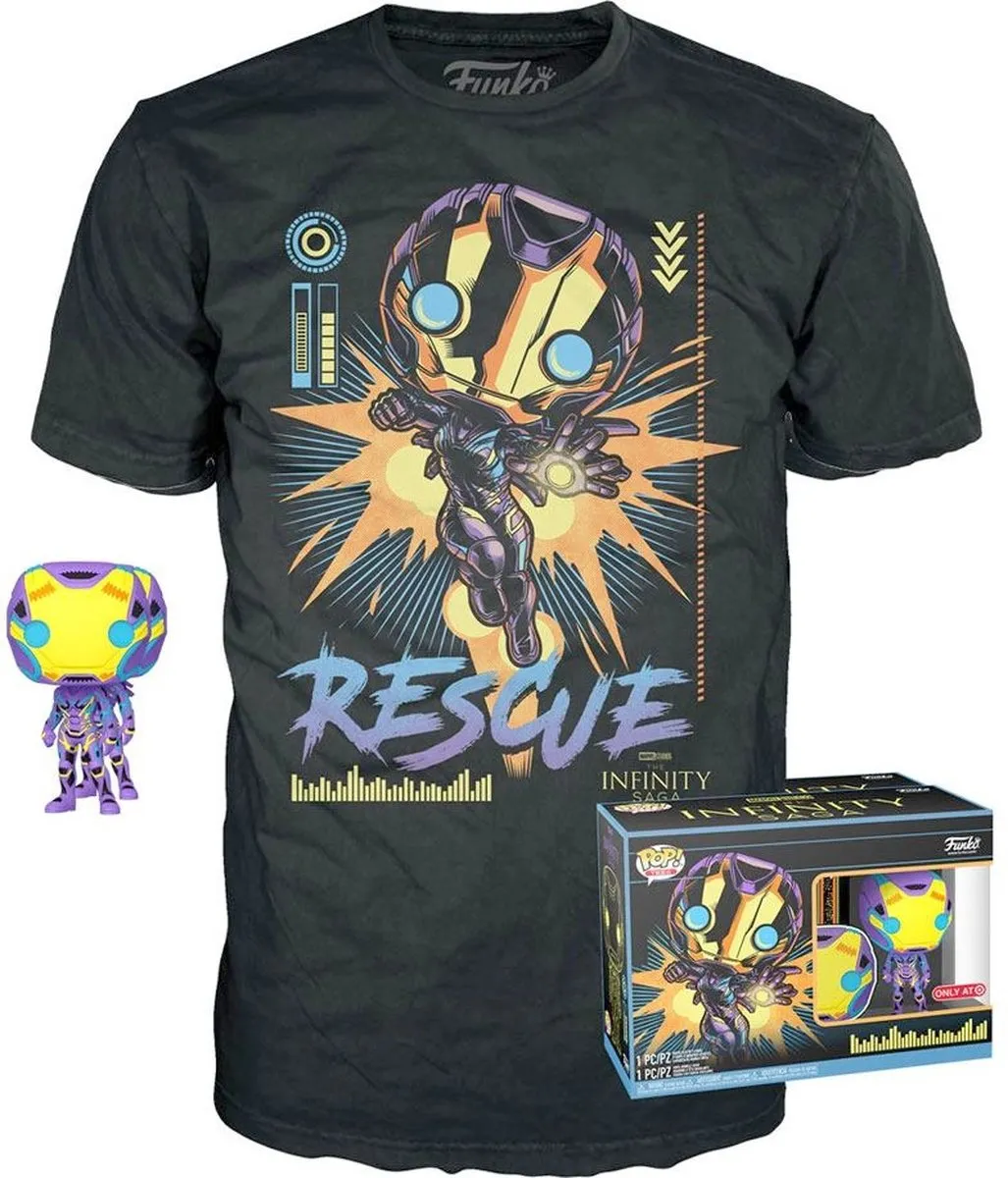 Marvel Funko POP! & Tee Box Rescue Blacklight