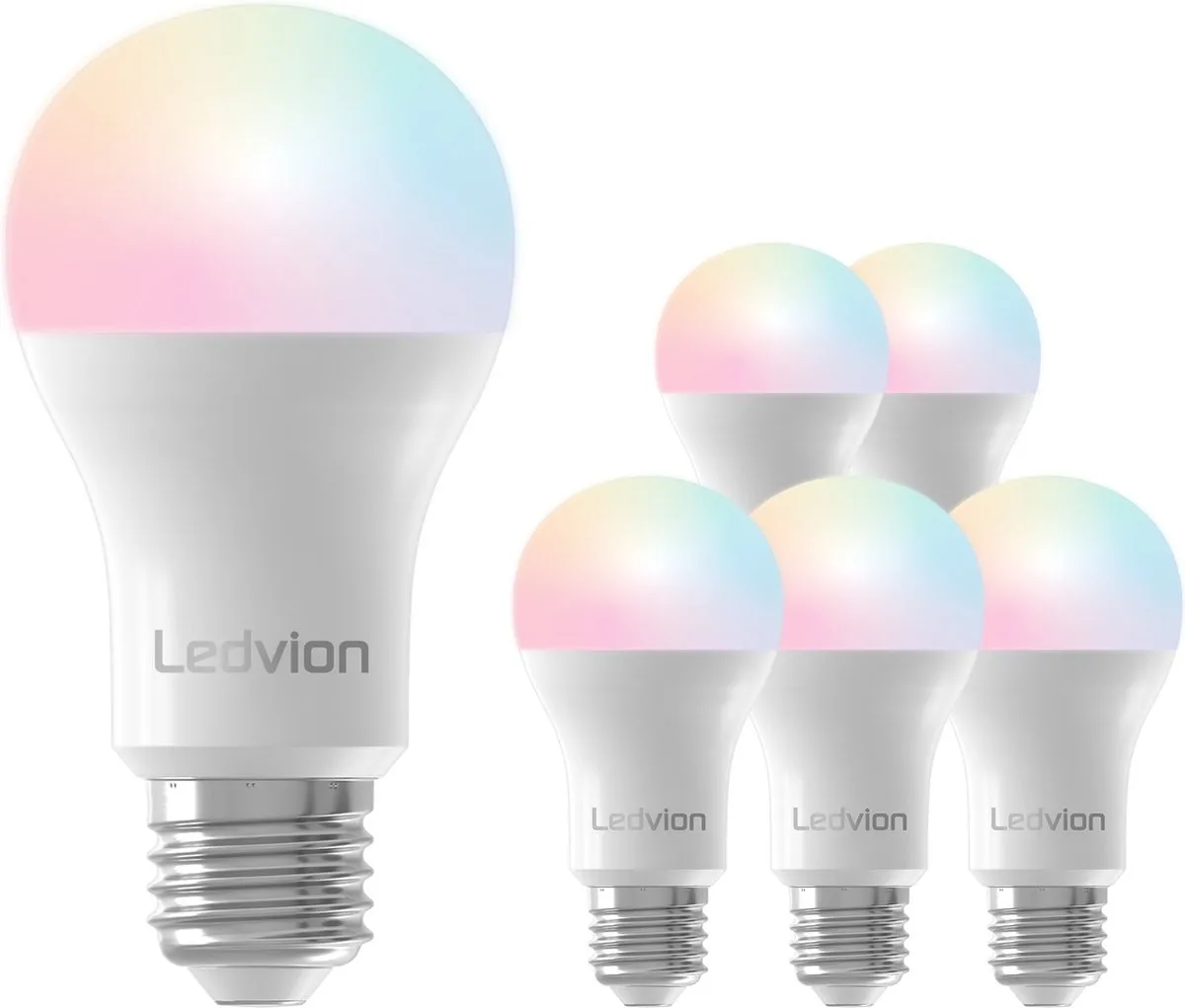 LEDVION 6X Smart RGB+CCT E27 LED Lamp 8W