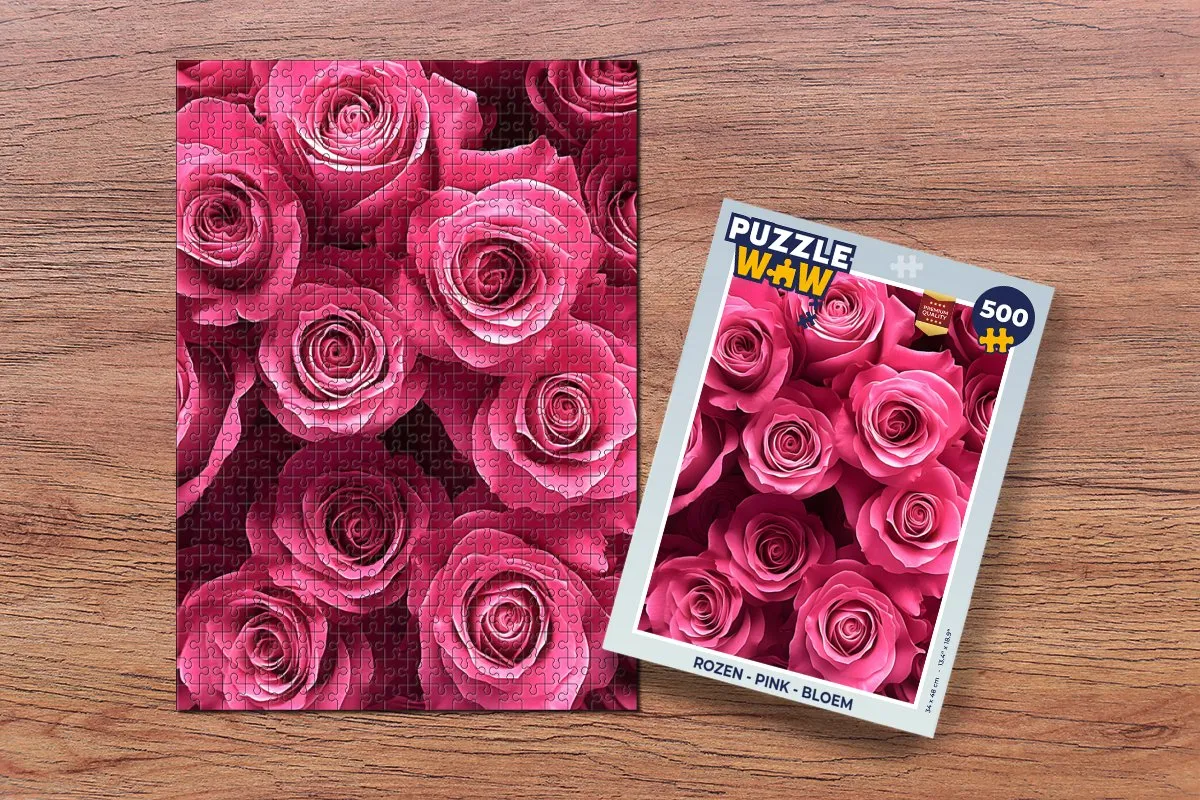 PuzzleWow Rozen Legpuzzel 500 Stuks - Roze