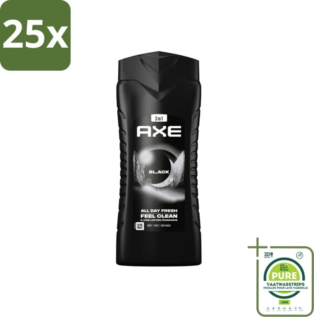 25 x Axe 3-in-1 Douchegel XL Black 400 ml