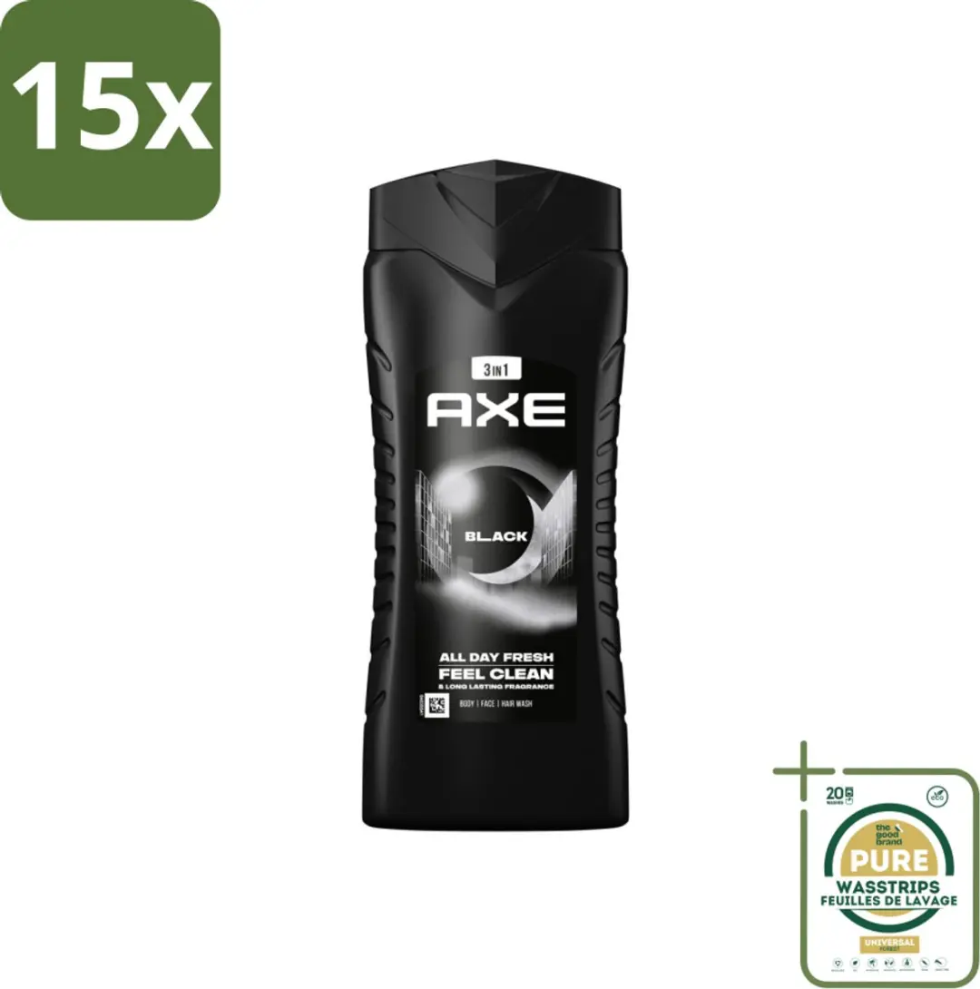 15 x Axe 3-in-1 Douchegel XL Black 400 ml