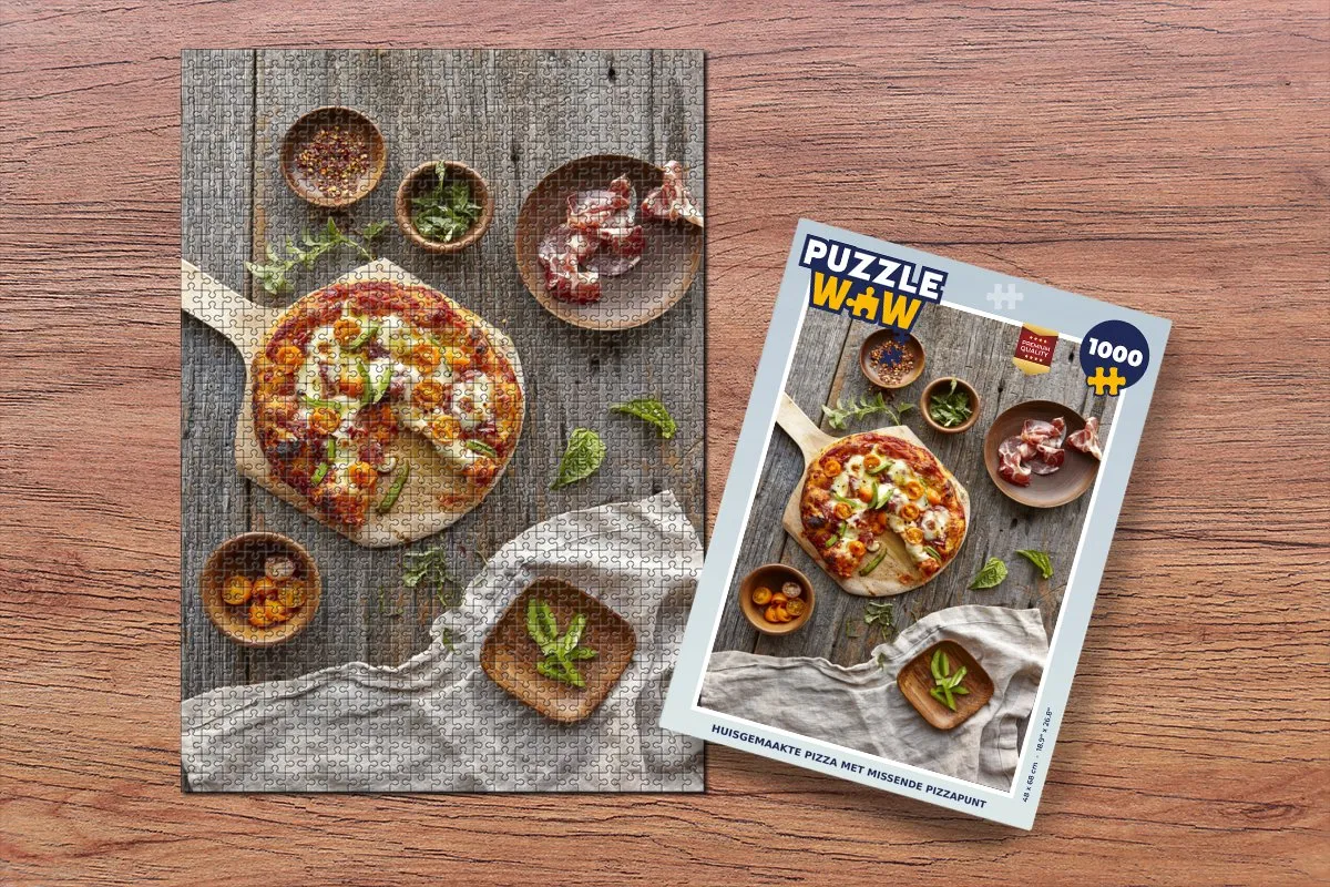 PuzzleWow Huisgemaakte Pizza Legpuzzel 1000 Stuks - Multicolor
