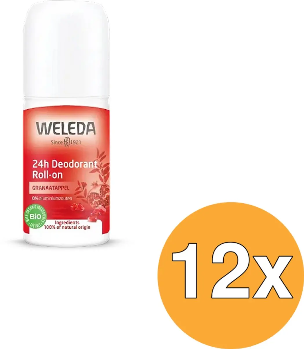 12x WELEDA granaatappel 24h roll on deodorant (50 ml)