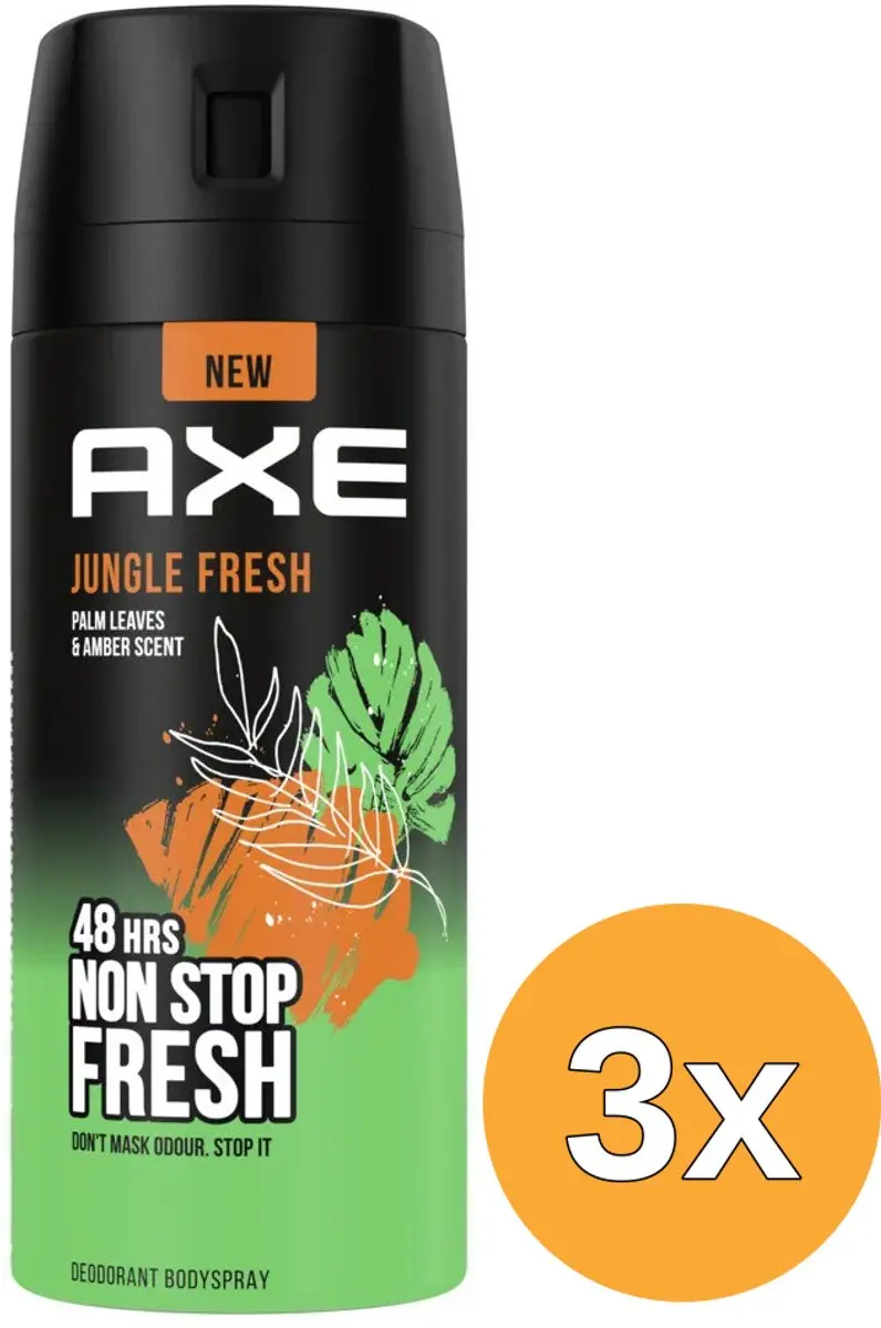 3x Axe Bodyspray Jungle Fresh (150 ml)