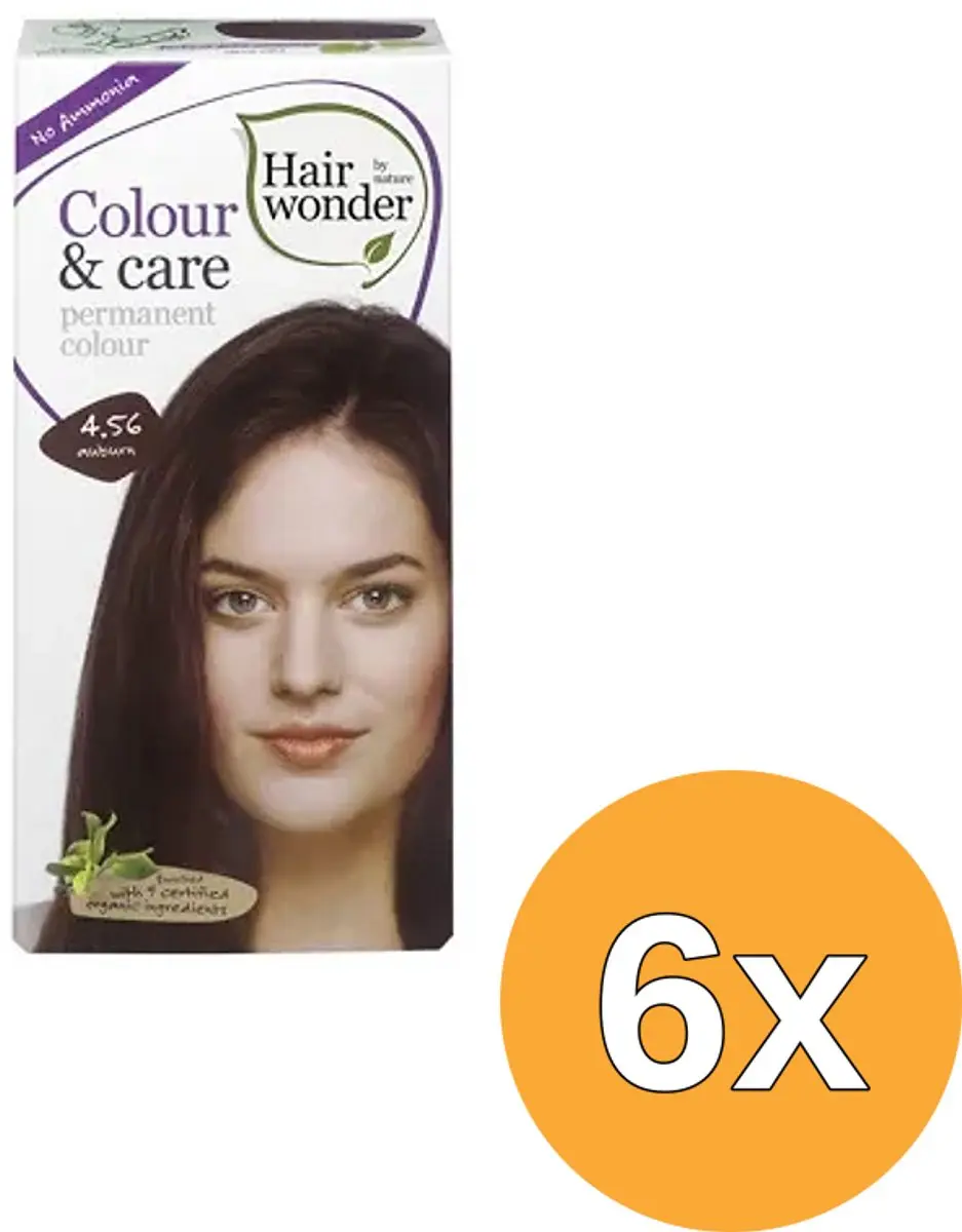 6x Hairwonder Colour cream 4.56 auburn (60 ml)