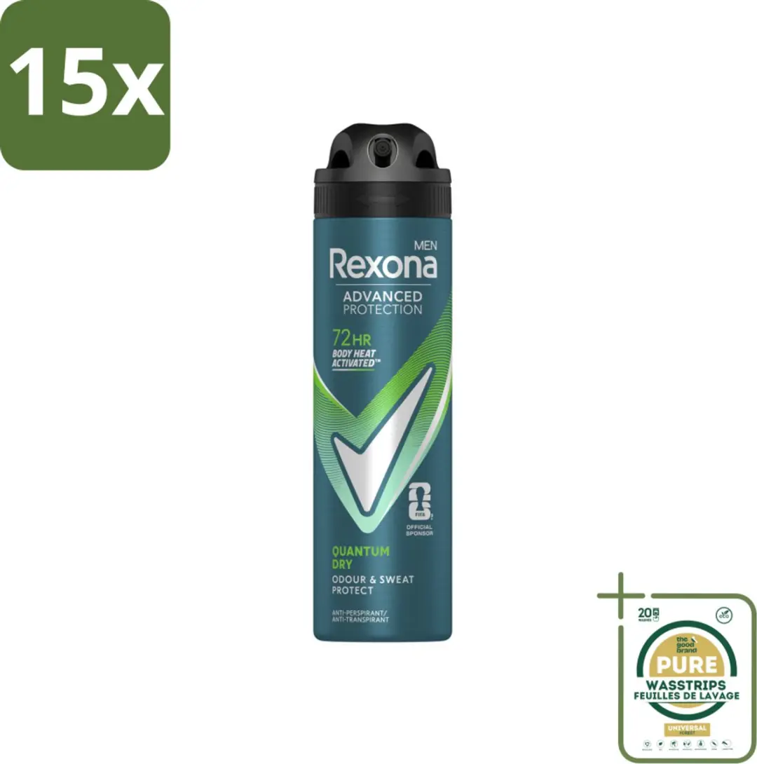 15 x Rexona Men Deodorant Spray Advanced Protection Quantum Dry 150 ml