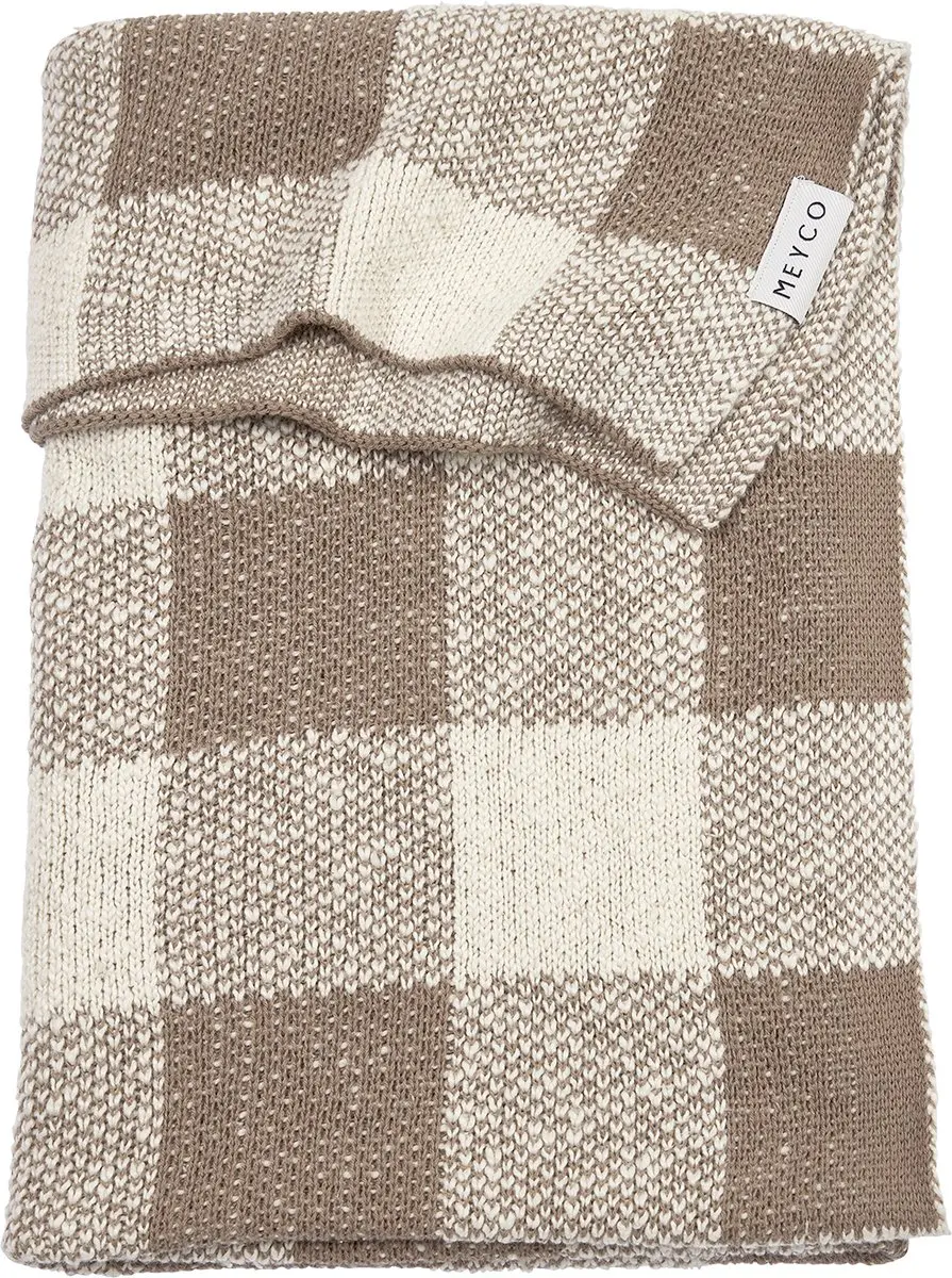 Meyco Baby Block Wiegdeken Dark Taupe 75x100cm 1.0 TOG