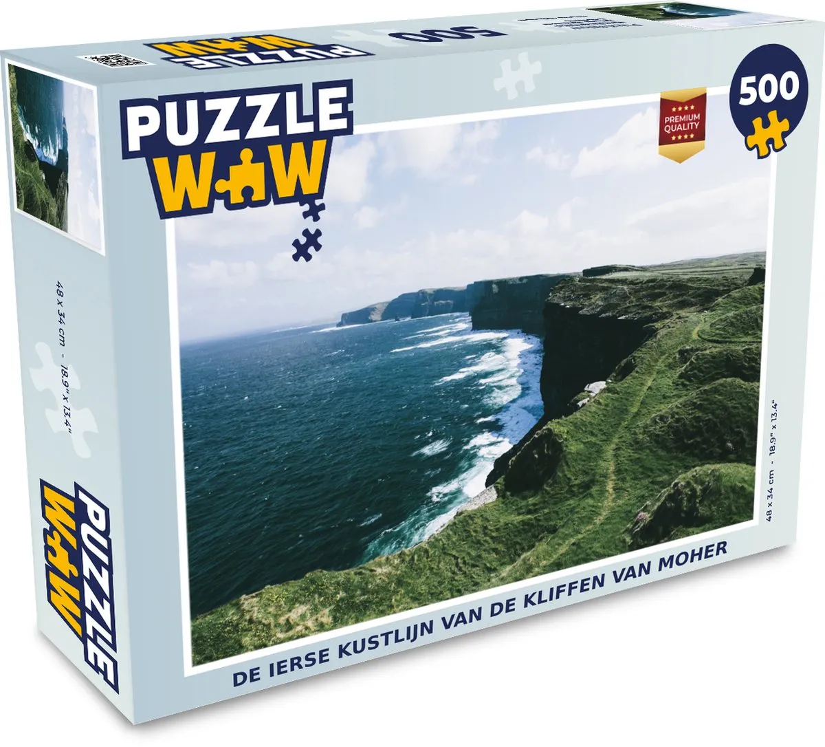 PuzzleWow De Ierse Kustlijn van Moher Legpuzzel 500 Stuks - Multicolor
