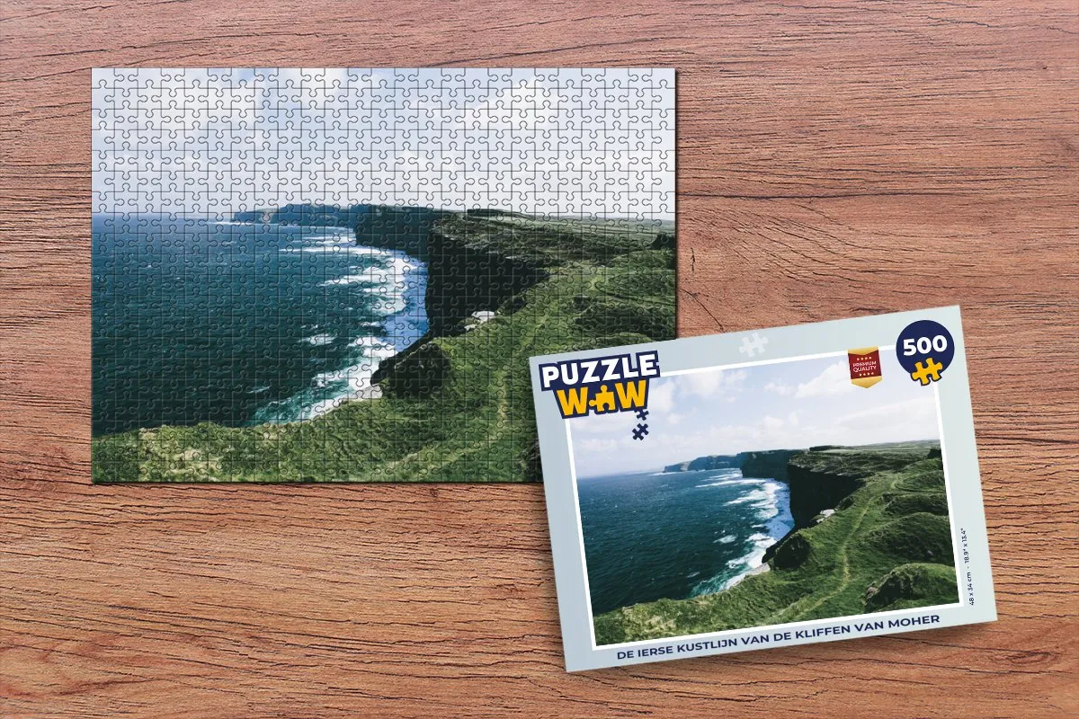 PuzzleWow De Ierse Kustlijn van Moher Legpuzzel 500 Stuks - Multicolor