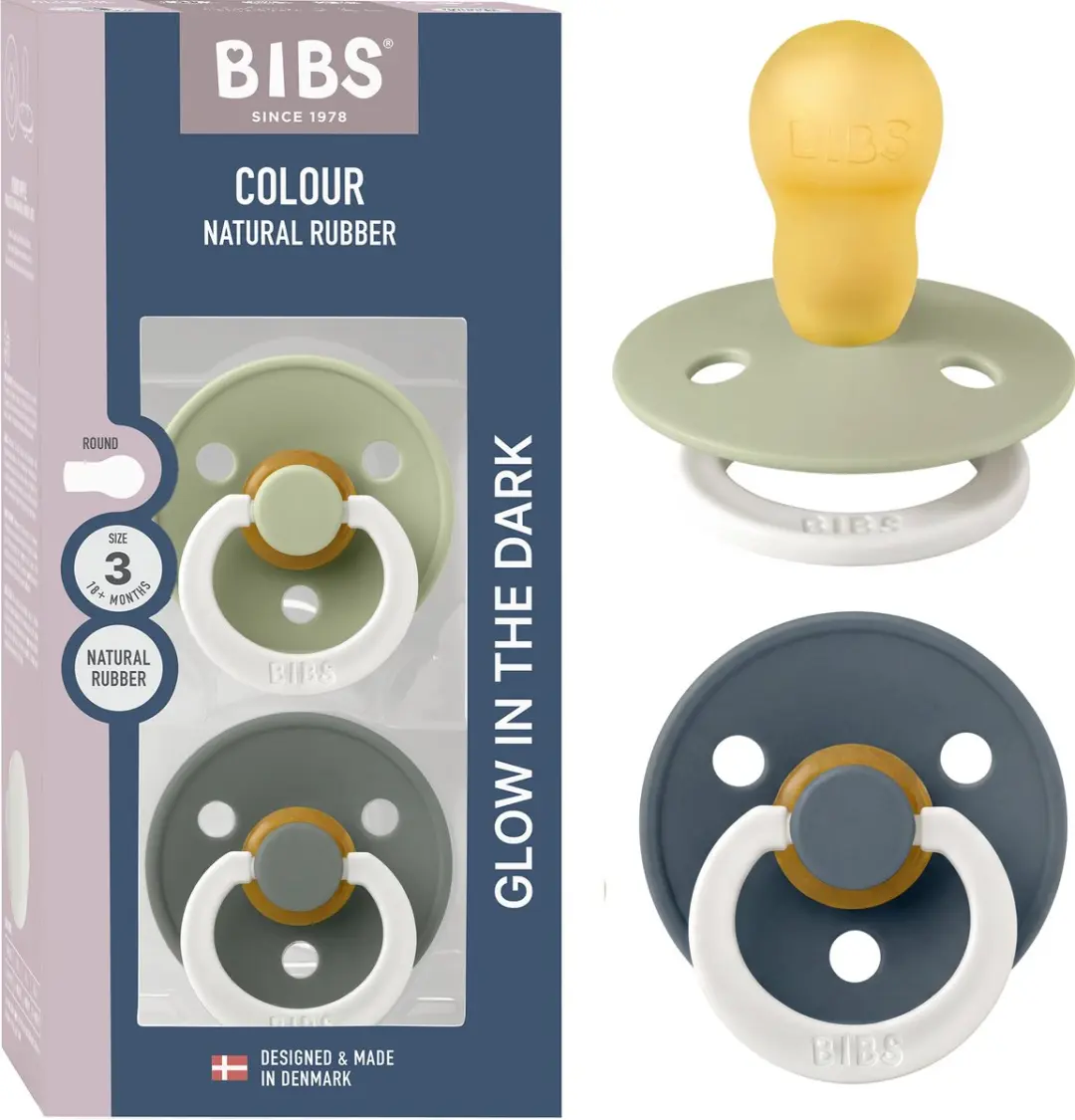 BIBS Colour Glow Fopspeen Sage/Pine