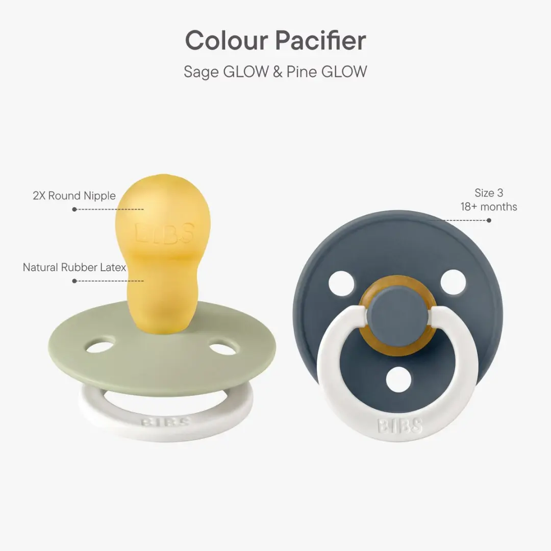BIBS Colour Glow Fopspeen Sage/Pine - 2 Stuks